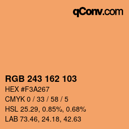 カラーコード: RGB 243 162 103 | qconv.com
