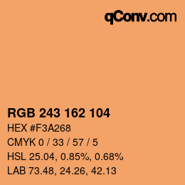 Farbcode: RGB 243 162 104 | qconv.com