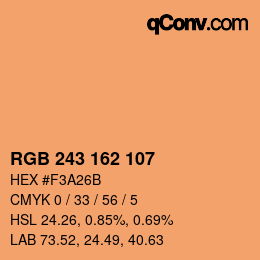 Color code: RGB 243 162 107 | qconv.com