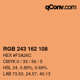 Color code: RGB 243 162 108 | qconv.com