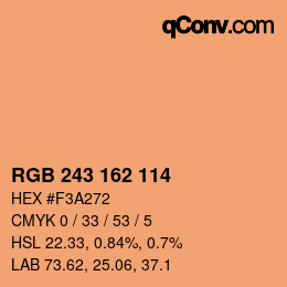 Color code: RGB 243 162 114 | qconv.com
