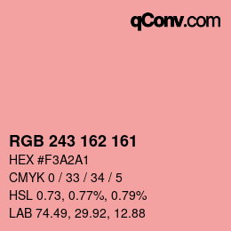 Color code: RGB 243 162 161 | qconv.com