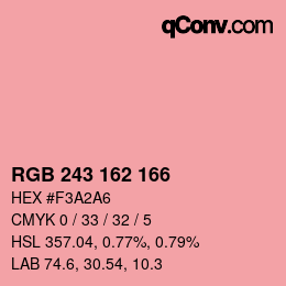 Color code: RGB 243 162 166 | qconv.com