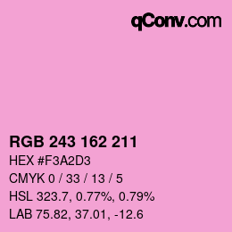 Color code: RGB 243 162 211 | qconv.com