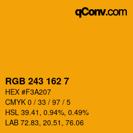 Color code: RGB 243 162 7 | qconv.com