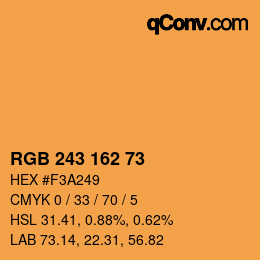 Color code: RGB 243 162 73 | qconv.com