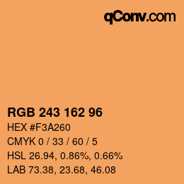 Color code: RGB 243 162 96 | qconv.com