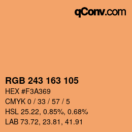カラーコード: RGB 243 163 105 | qconv.com