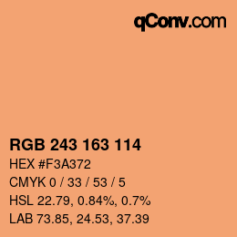 Color code: RGB 243 163 114 | qconv.com