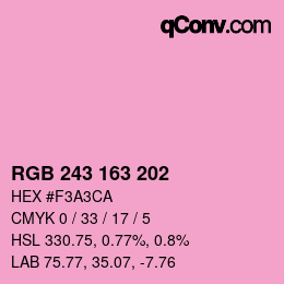 Color code: RGB 243 163 202 | qconv.com