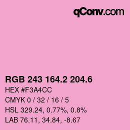 カラーコード: RGB 243 164.2 204.6 | qconv.com