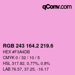カラーコード: RGB 243 164.2 219.6 | qconv.com