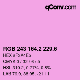 カラーコード: RGB 243 164.2 229.6 | qconv.com