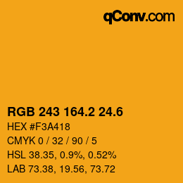 カラーコード: RGB 243 164.2 24.6 | qconv.com