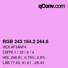 カラーコード: RGB 243 164.2 244.6 | qconv.com