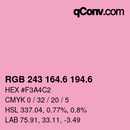 カラーコード: RGB 243 164.6 194.6 | qconv.com