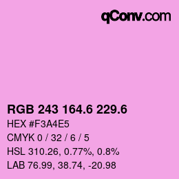カラーコード: RGB 243 164.6 229.6 | qconv.com