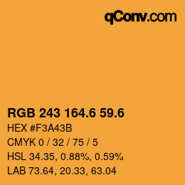 カラーコード: RGB 243 164.6 59.6 | qconv.com
