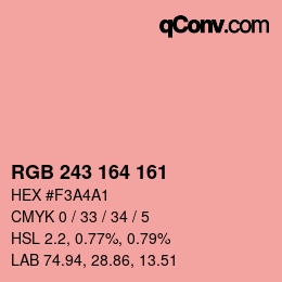 Farbcode: RGB 243 164 161 | qconv.com