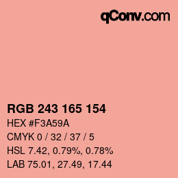 Color code: RGB 243 165 154 | qconv.com