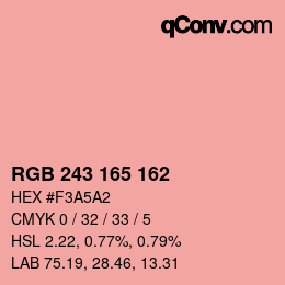 Color code: RGB 243 165 162 | qconv.com
