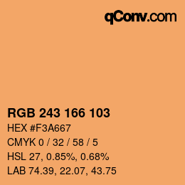 Color code: RGB 243 166 103 | qconv.com