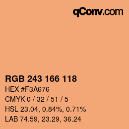 Color code: RGB 243 166 118 | qconv.com