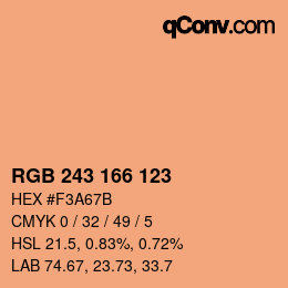Color code: RGB 243 166 123 | qconv.com