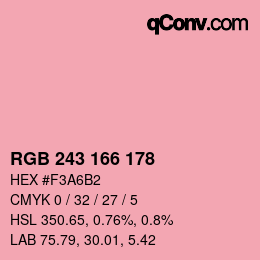 Color code: RGB 243 166 178 | qconv.com