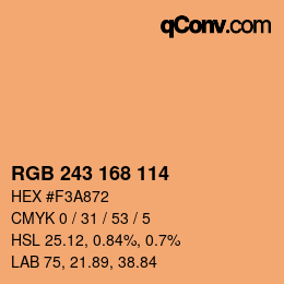 颜色代码: RGB 243 168 114 | qconv.com