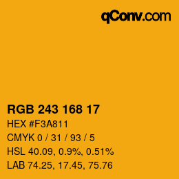 Color code: RGB 243 168 17 | qconv.com