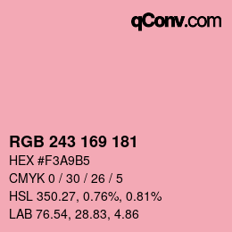 Color code: RGB 243 169 181 | qconv.com