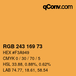 颜色代码: RGB 243 169 73 | qconv.com