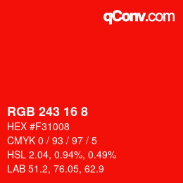 Color code: RGB 243 16 8 | qconv.com