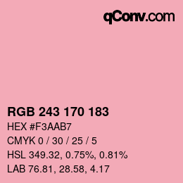 Farbcode: RGB 243 170 183 | qconv.com