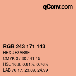 Color code: RGB 243 171 143 | qconv.com