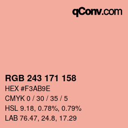 カラーコード: RGB 243 171 158 | qconv.com
