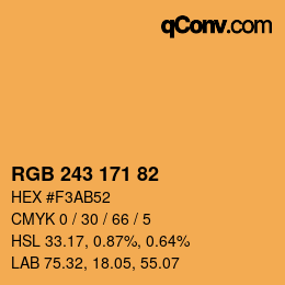 Color code: RGB 243 171 82 | qconv.com