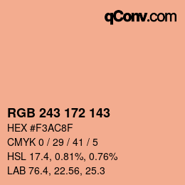 Color code: RGB 243 172 143 | qconv.com