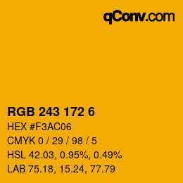 Color code: RGB 243 172 6 | qconv.com