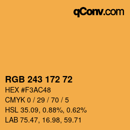 Color code: RGB 243 172 72 | qconv.com
