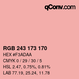 Color code: RGB 243 173 170 | qconv.com