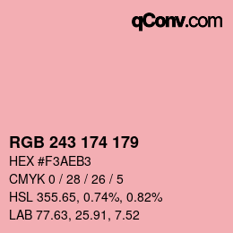 Color code: RGB 243 174 179 | qconv.com