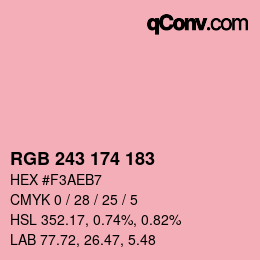 Color code: RGB 243 174 183 | qconv.com