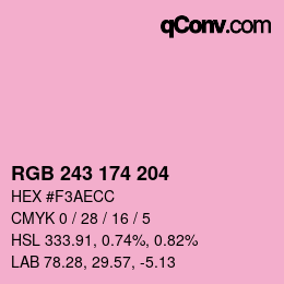 Color code: RGB 243 174 204 | qconv.com