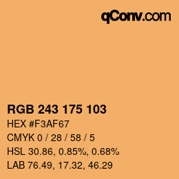 Color code: RGB 243 175 103 | qconv.com