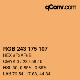 Color code: RGB 243 175 107 | qconv.com