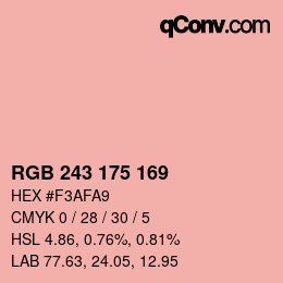 Color code: RGB 243 175 169 | qconv.com