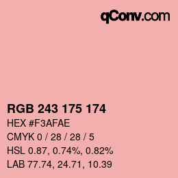 Color code: RGB 243 175 174 | qconv.com