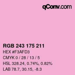 Color code: RGB 243 175 211 | qconv.com